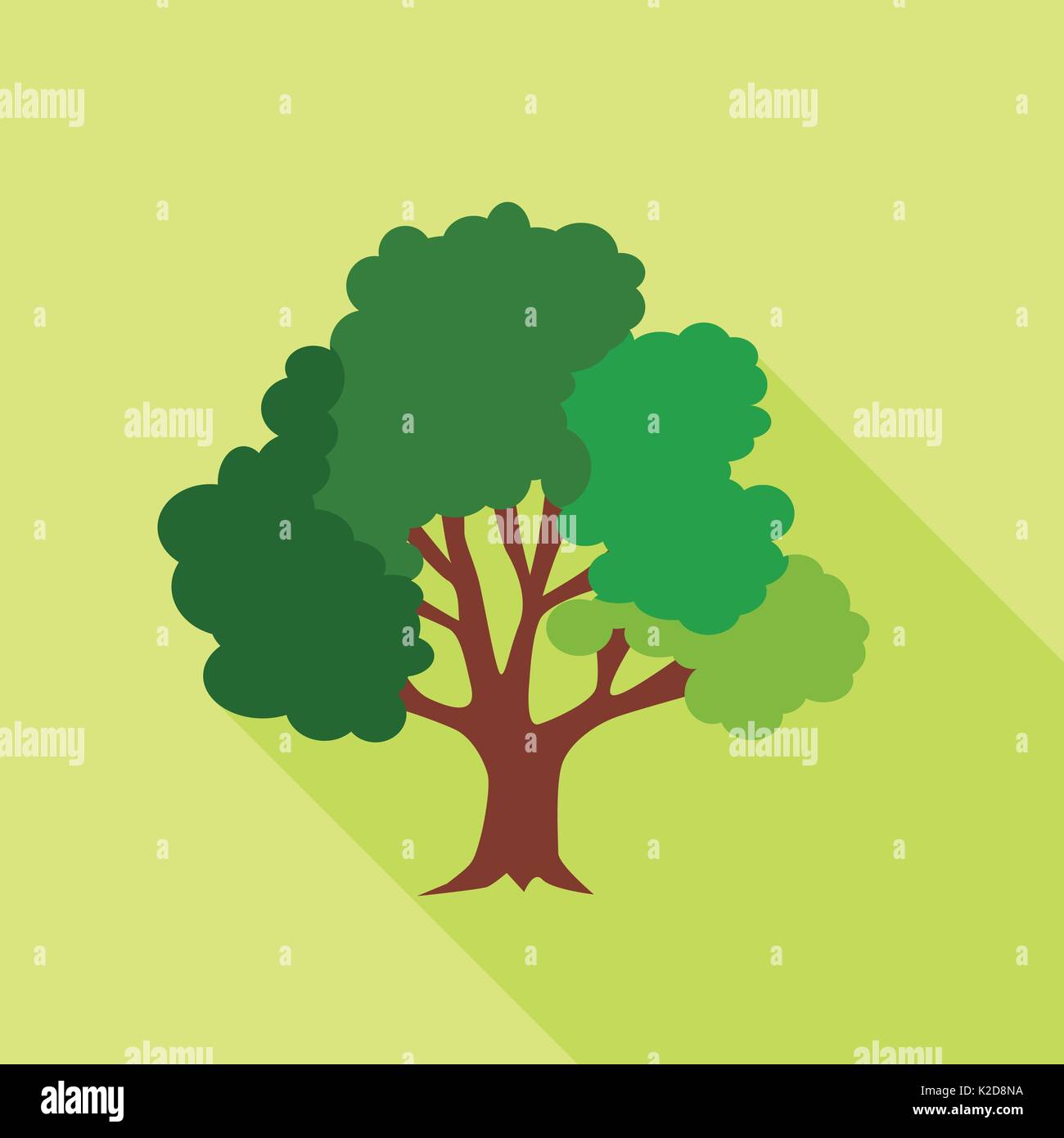 Big fluffy tree icon, flat style Stock Vector