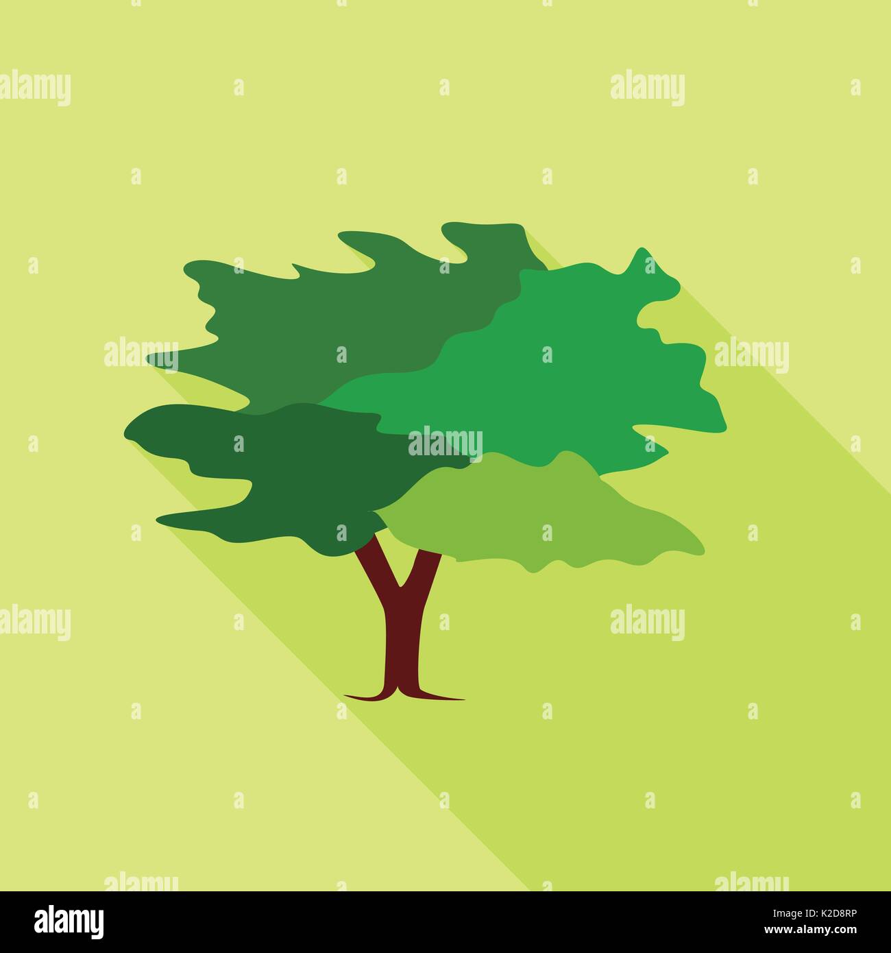 Tree icon, flat style Stock Vector
