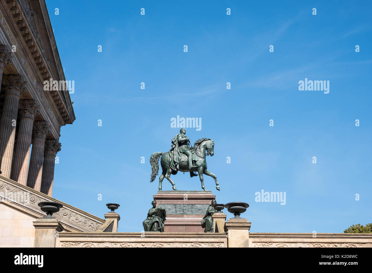 The  statue of Frederick William IV -/ Friedrich Wilhelm in Berlin at Old National Gallery Stock Photo