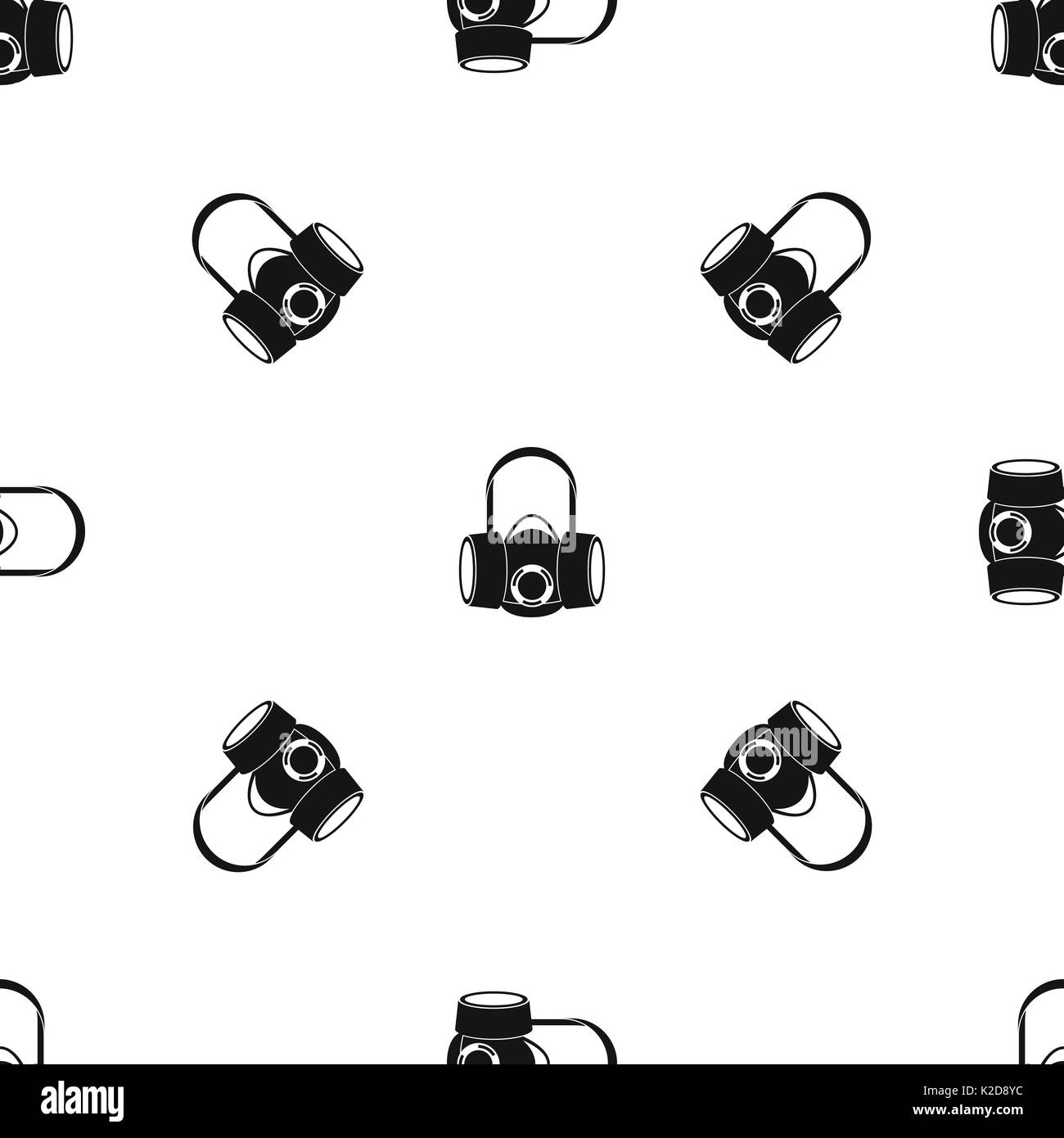 Respirator pattern seamless black Stock Vector