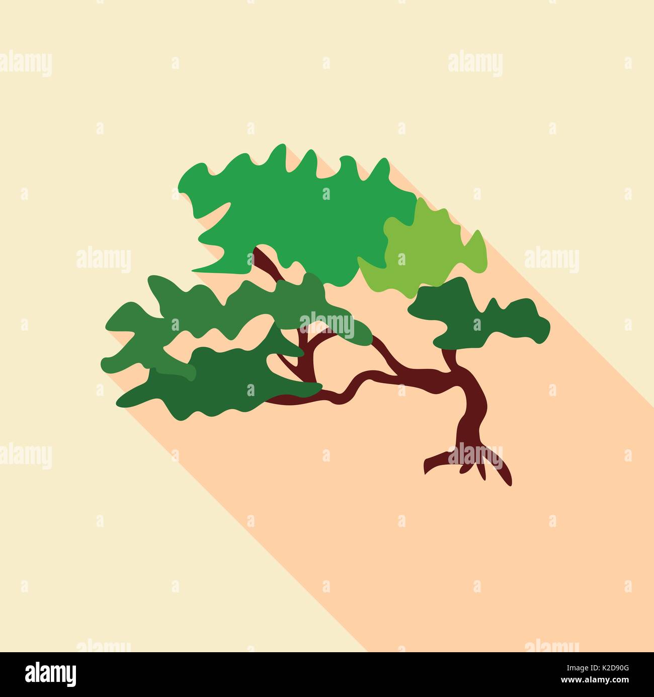 Small tree icon, flat style Stock Vector