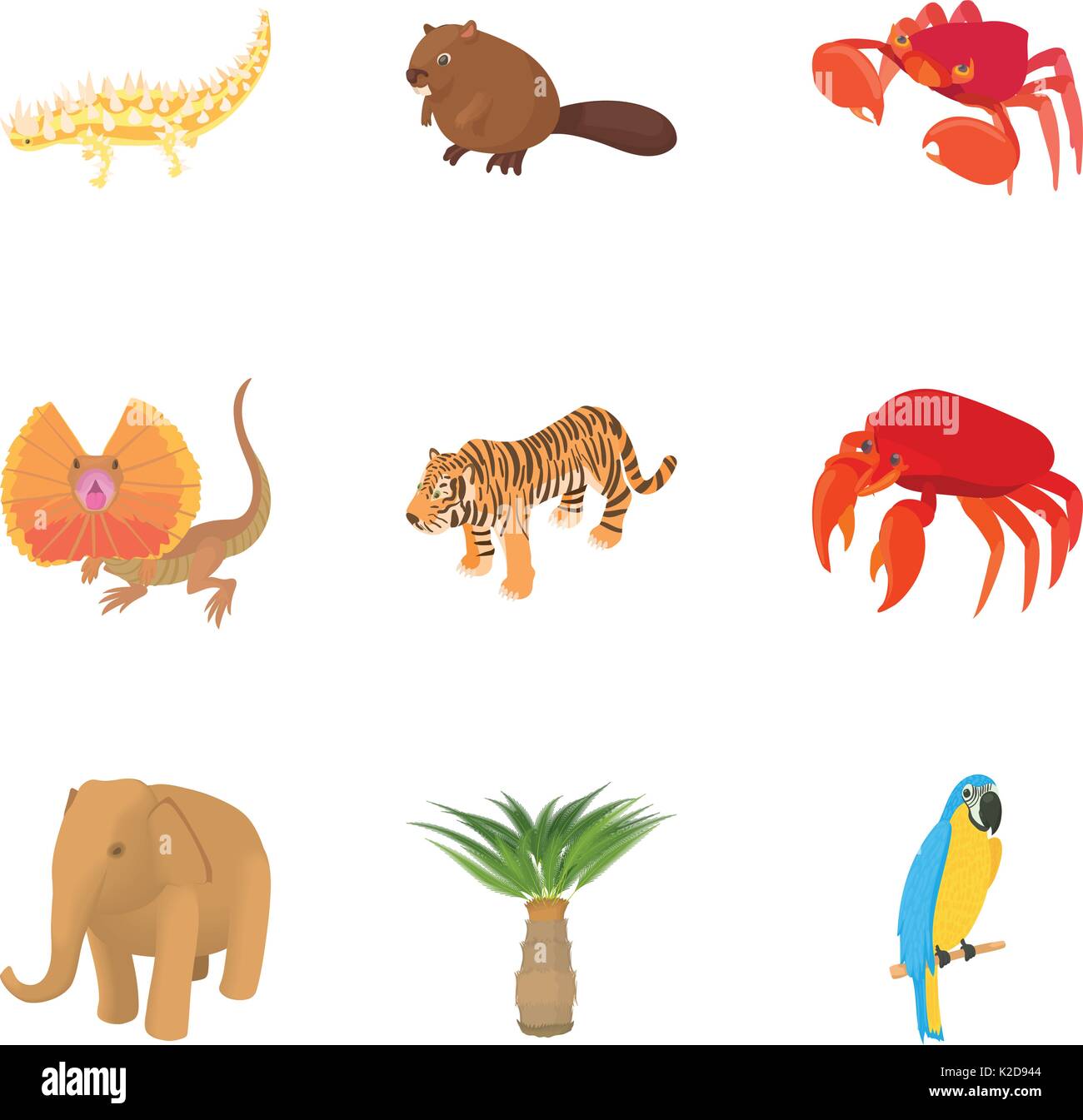 African animal icons set, cartoon style Stock Vector Image & Art - Alamy