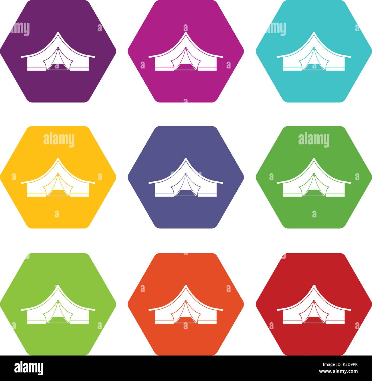 Tourist tent icon set color hexahedron Stock Vector Image & Art - Alamy