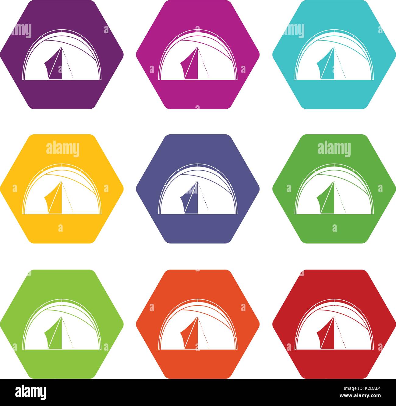Dome tent icon set color hexahedron Stock Vector Image & Art - Alamy