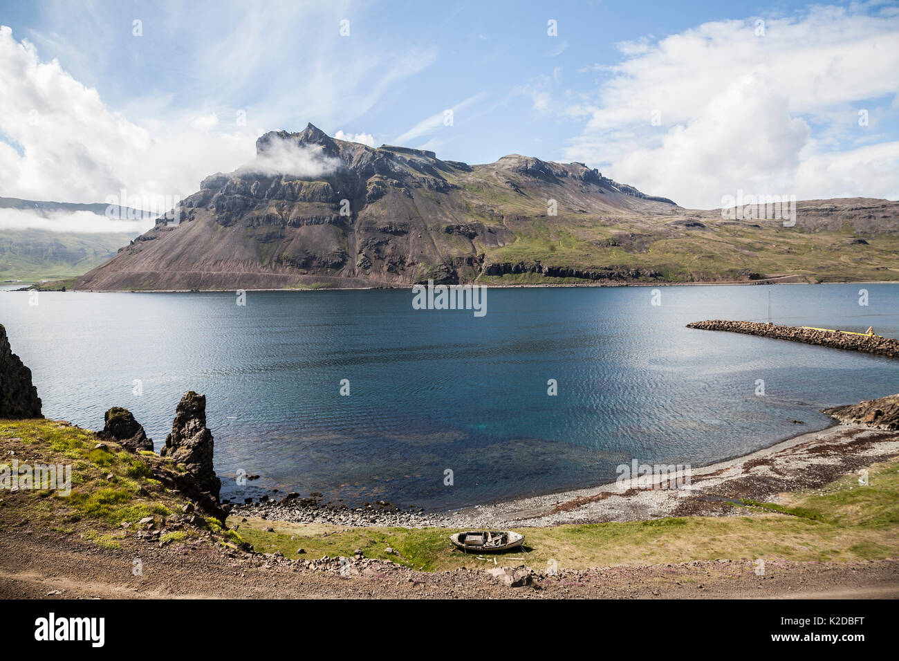 Landscape of the Westfjords,  Krossnes, Iceland, July 2012. Stock Photo