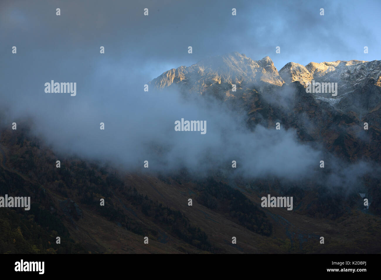 Dake-Sawa Summit, Kamikochi Valley, Honshu, Japan, October 2008. Stock Photo