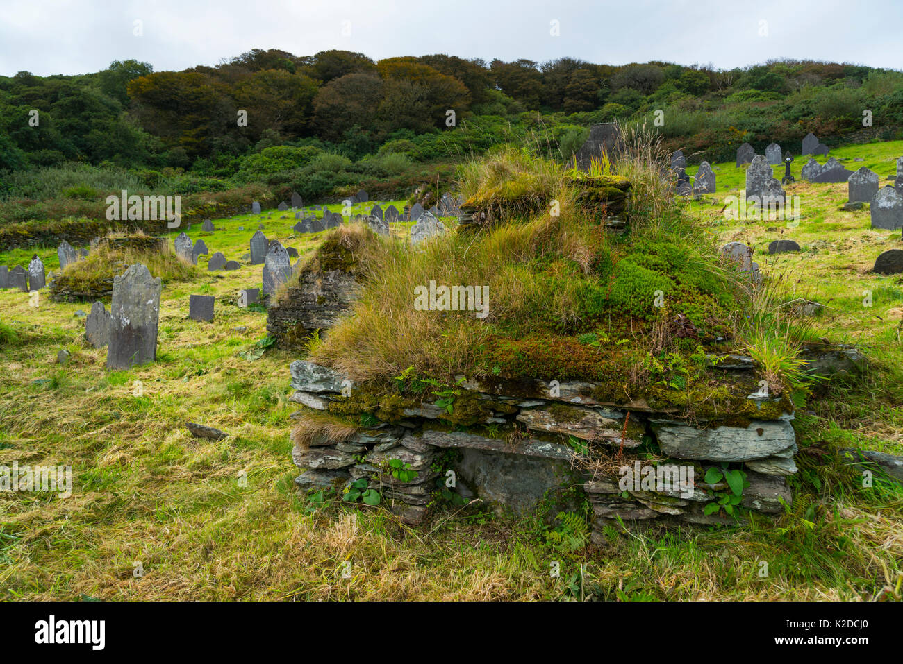 Knightstown Graveyard, Valentia Island, Iveragh Peninsula, County Kerry, Ireland, Europe. September 2015. Stock Photo
