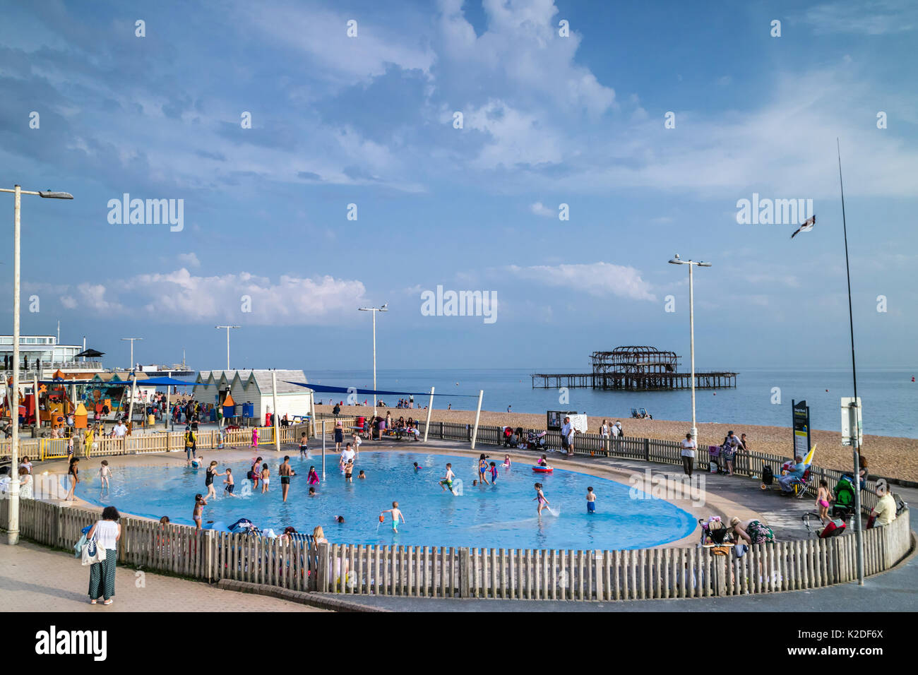 Brighton Kings Road paddling Pool situated to the west of Brighton's