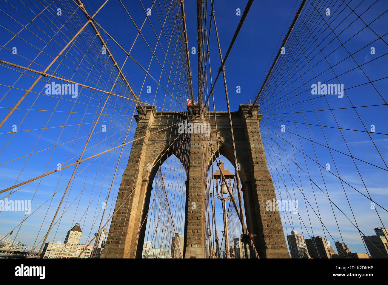 Brooklyn bridge low angle view hi-res stock photography and images - Alamy