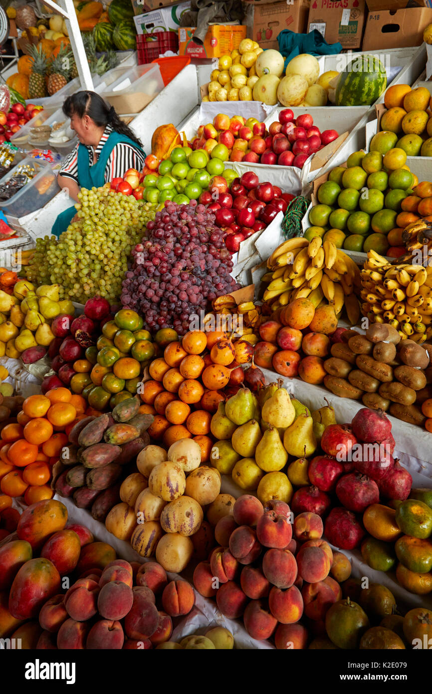 Fruit stall at San Pedro Market, Cusco, Peru, South America Stock Photo -  Alamy