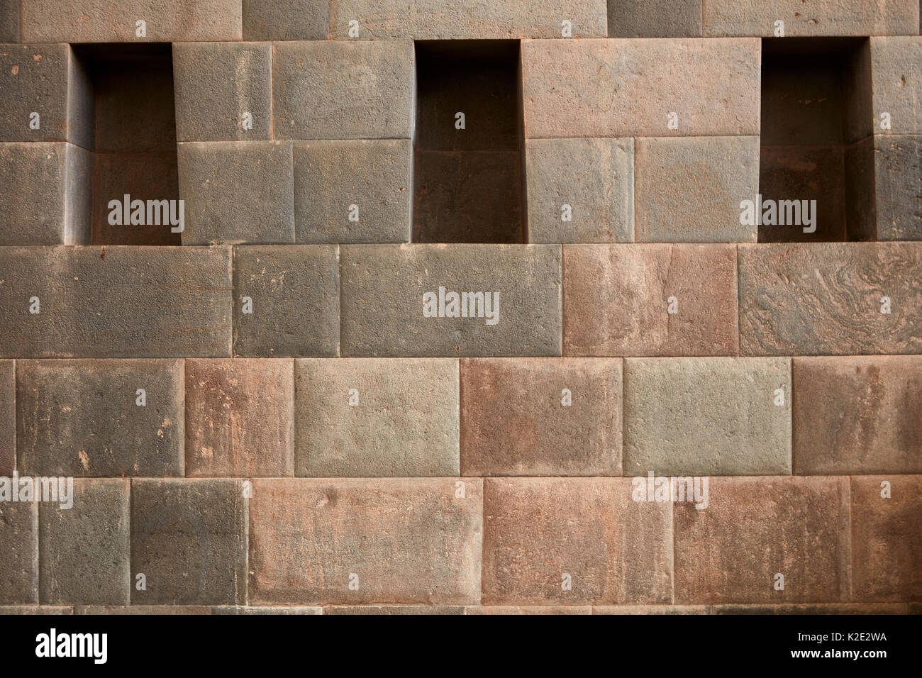 Inca stone masonry at Coricancha Inca Temple, Cusco, Peru, South America Stock Photo