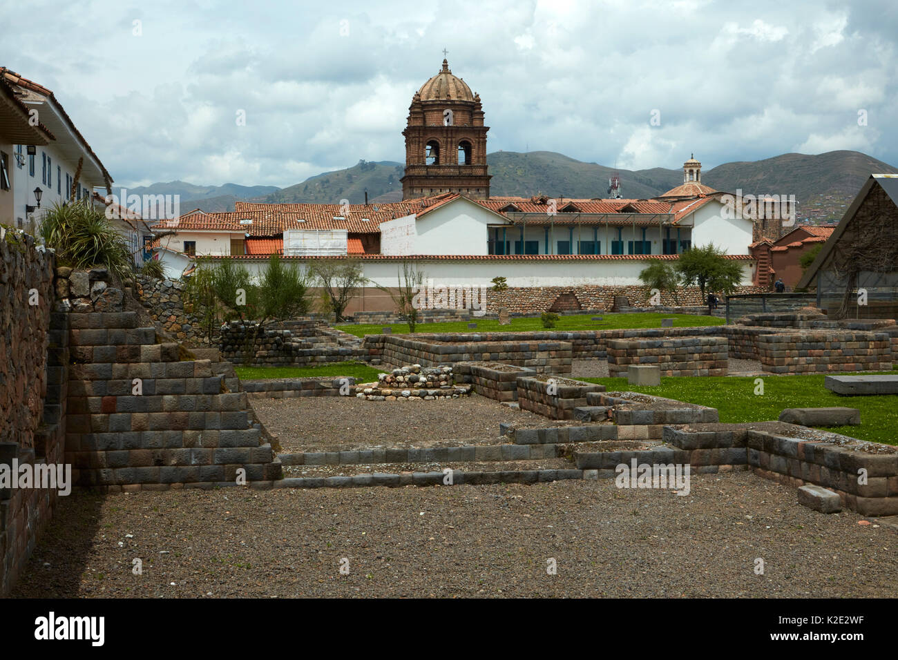 Kusicancha Inca Ruins, Cusco, Peru, South America Stock Photo