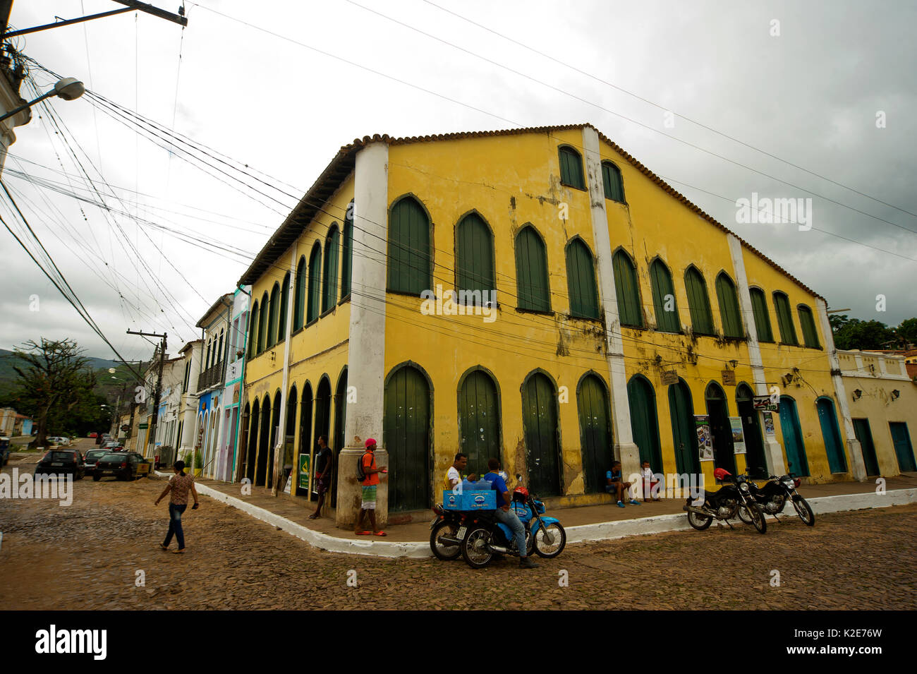 Typical architeture at Lençois town, Chapada Diamantina, Bahia Estate, Brazil Stock Photo