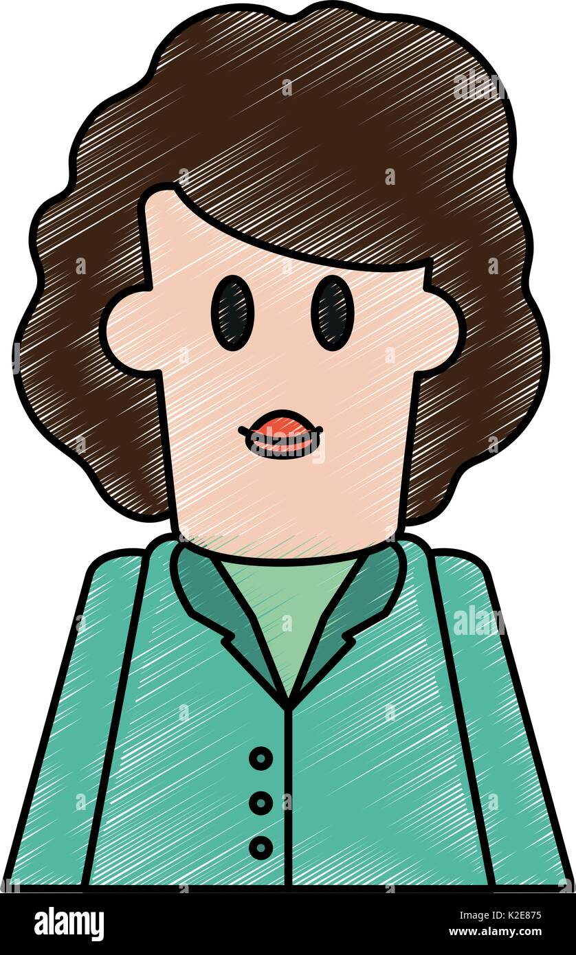 Colorful woman doodle over white background vector illustration Stock ...