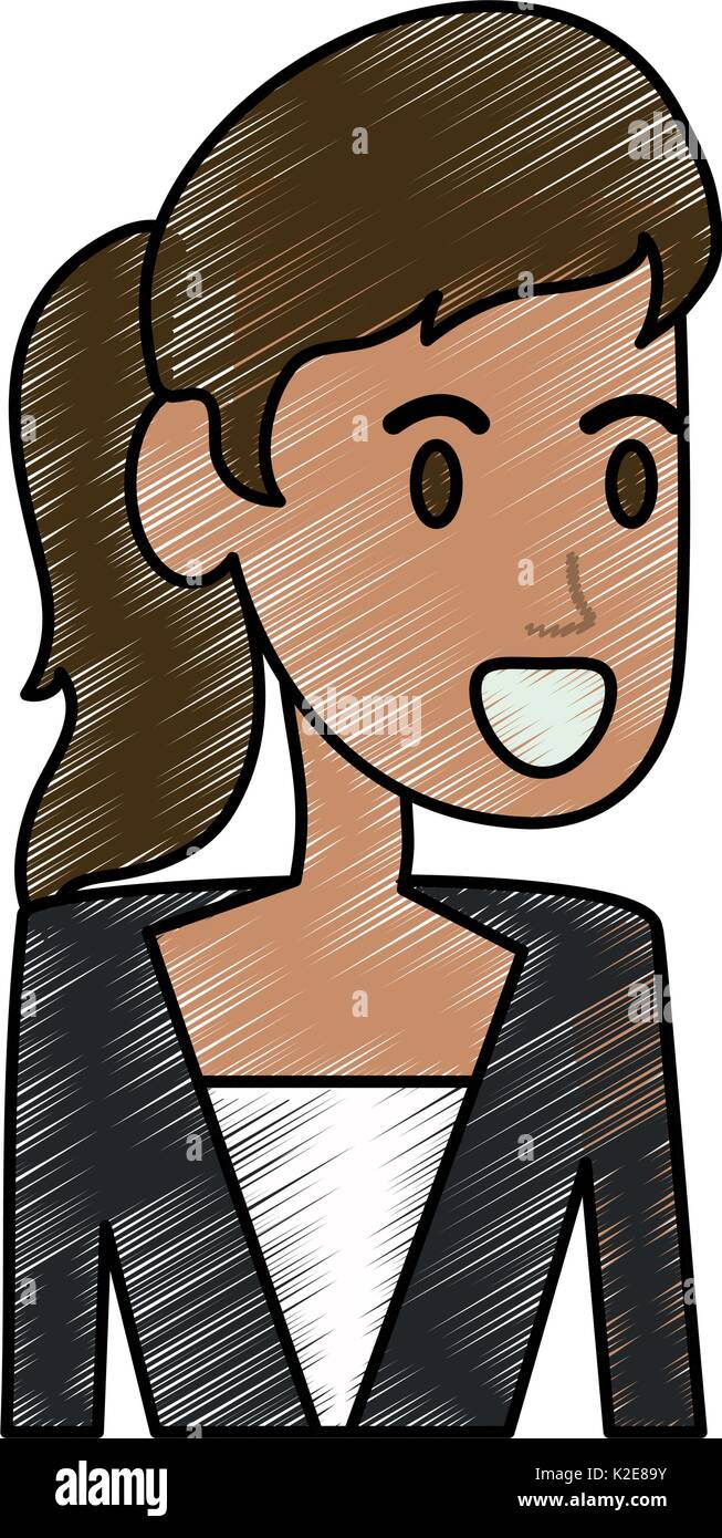 Colorful woman doodle over white background vector illustration Stock ...