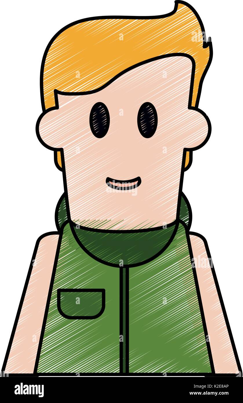 Colorful man doodle over white background vector illustration Stock ...