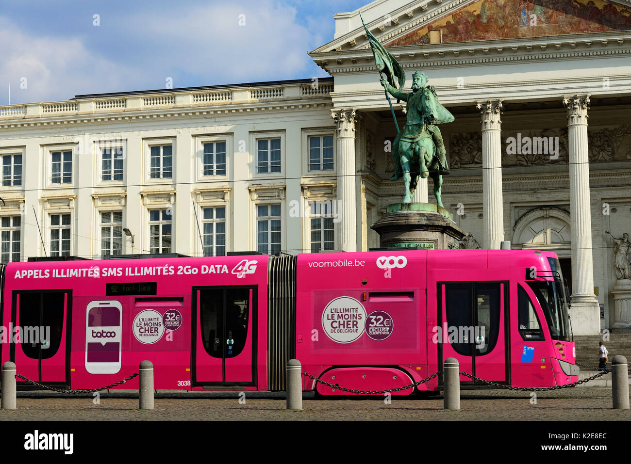 Statue of Godefroud de Bouillon on the Place Royale , Brussels, Belgium
