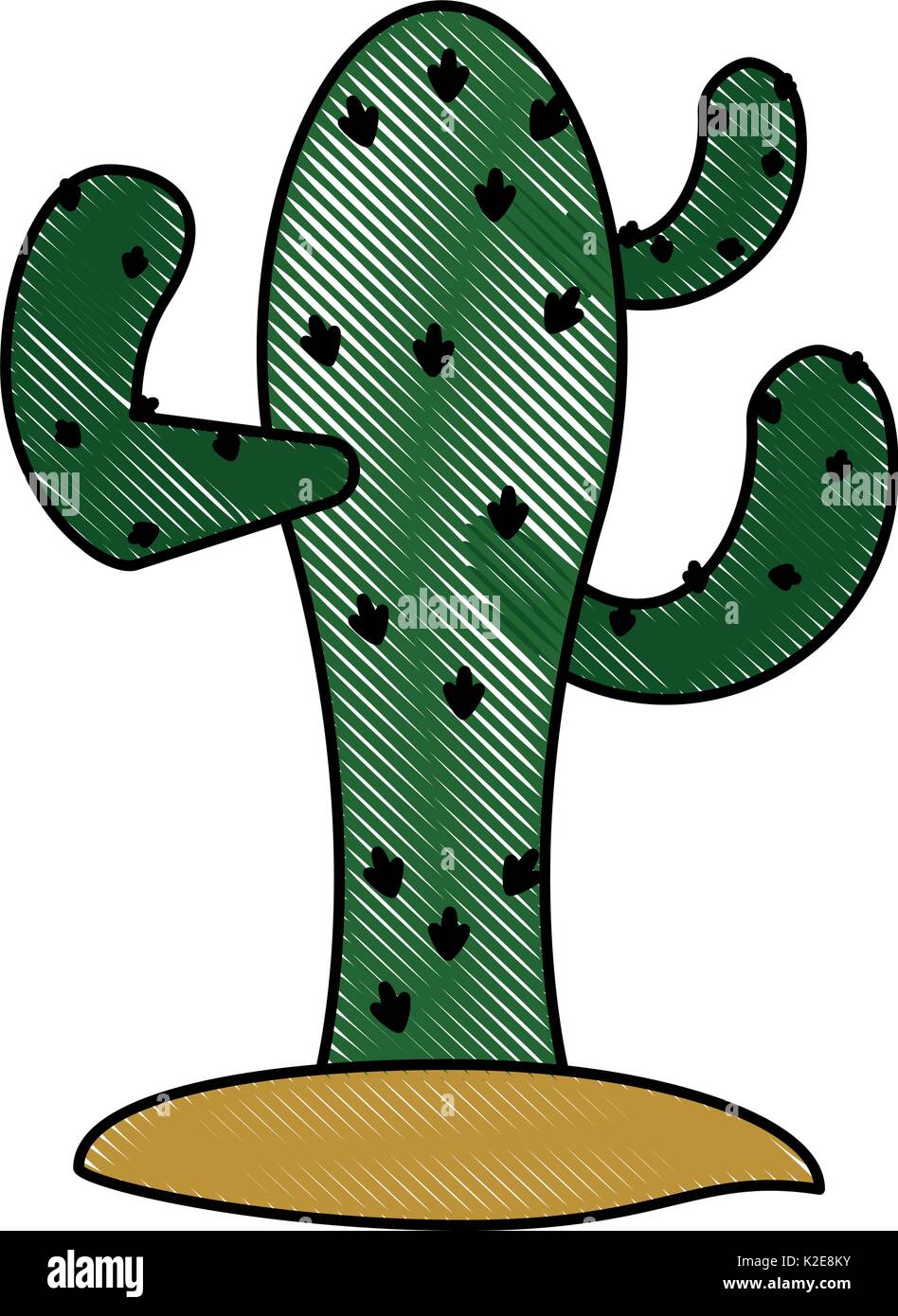 Colorful cactus doodle over white background vector illustration Stock ...