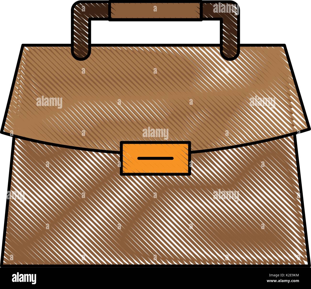 Colorful briefcase doodle over white background vector illustration