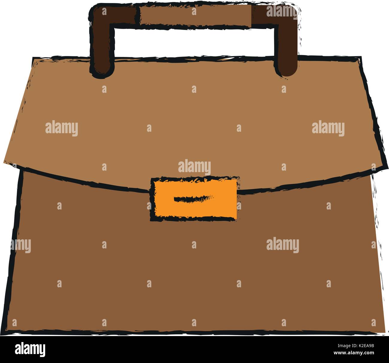 Colorful briefcase doodle over white background vector illustration