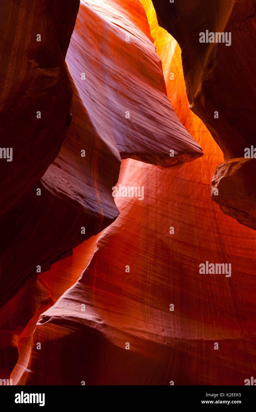 Antelope Canyon, a slot canyon with eroded sandstone patterns, Navajo Tribal Park, Arizona, USA Stock Photo