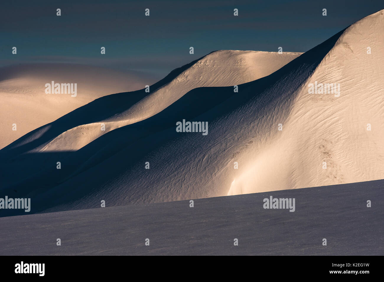 Svalbard mountains near Longyearbyen, Svalbard, Norway, March. Stock Photo