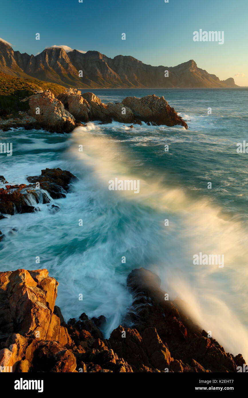 Waves in Kogel Bay, Western Cape, South Africa, December 2014. Stock Photo