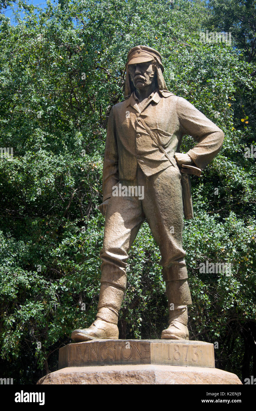 Statue David Livingstone Victoria Falls Zimbabwe Stock Photo