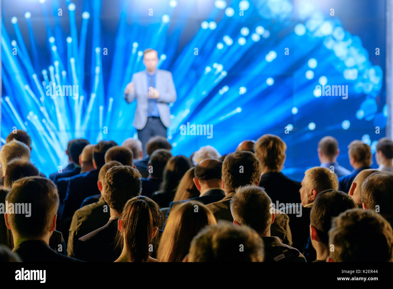 Audience listens to the lecturer Stock Photo - Alamy