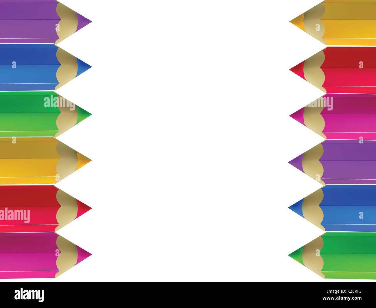 Colour pencils border on white background Stock Vector Image & Art - Alamy