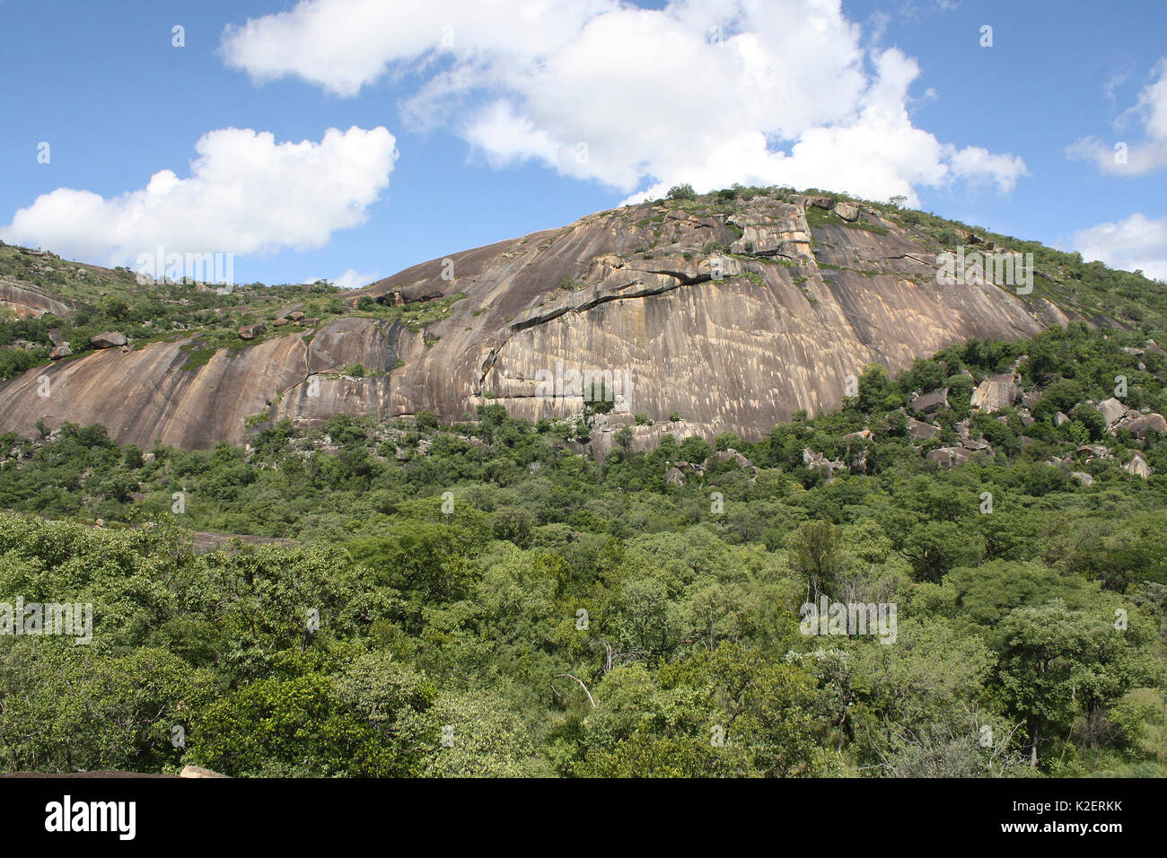 Cliff near the Great Zimbabwe ruins, Central Zimbabwe January 2011. Stock Photo