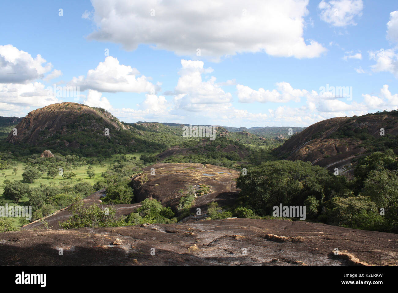 Landscape at World view, Mtopo hills, Zimbabwe. January 2011. Stock Photo