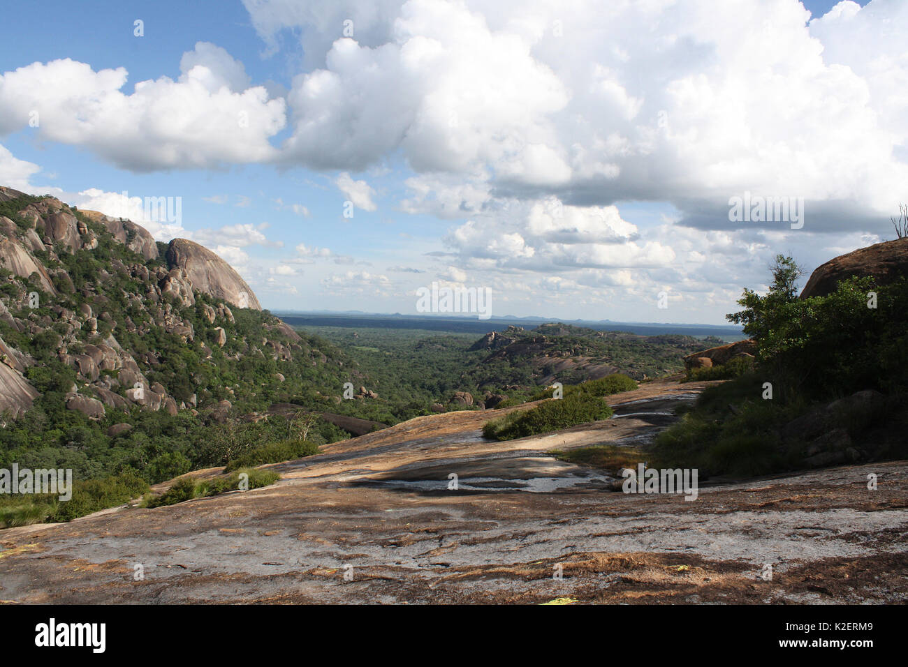 Matobo Hills National Park landscape, Zimbabwe. January 2011. Stock Photo