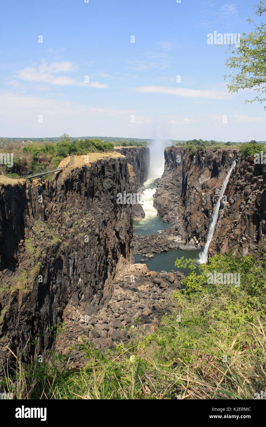 Landscape of the Victoria Falls, Zambia November 2010. Stock Photo