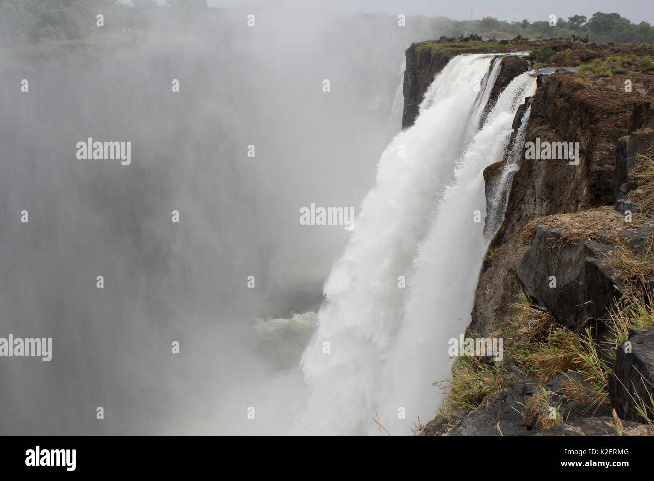 Landscape of the Victoria Falls, Zambia November 2010. Stock Photo