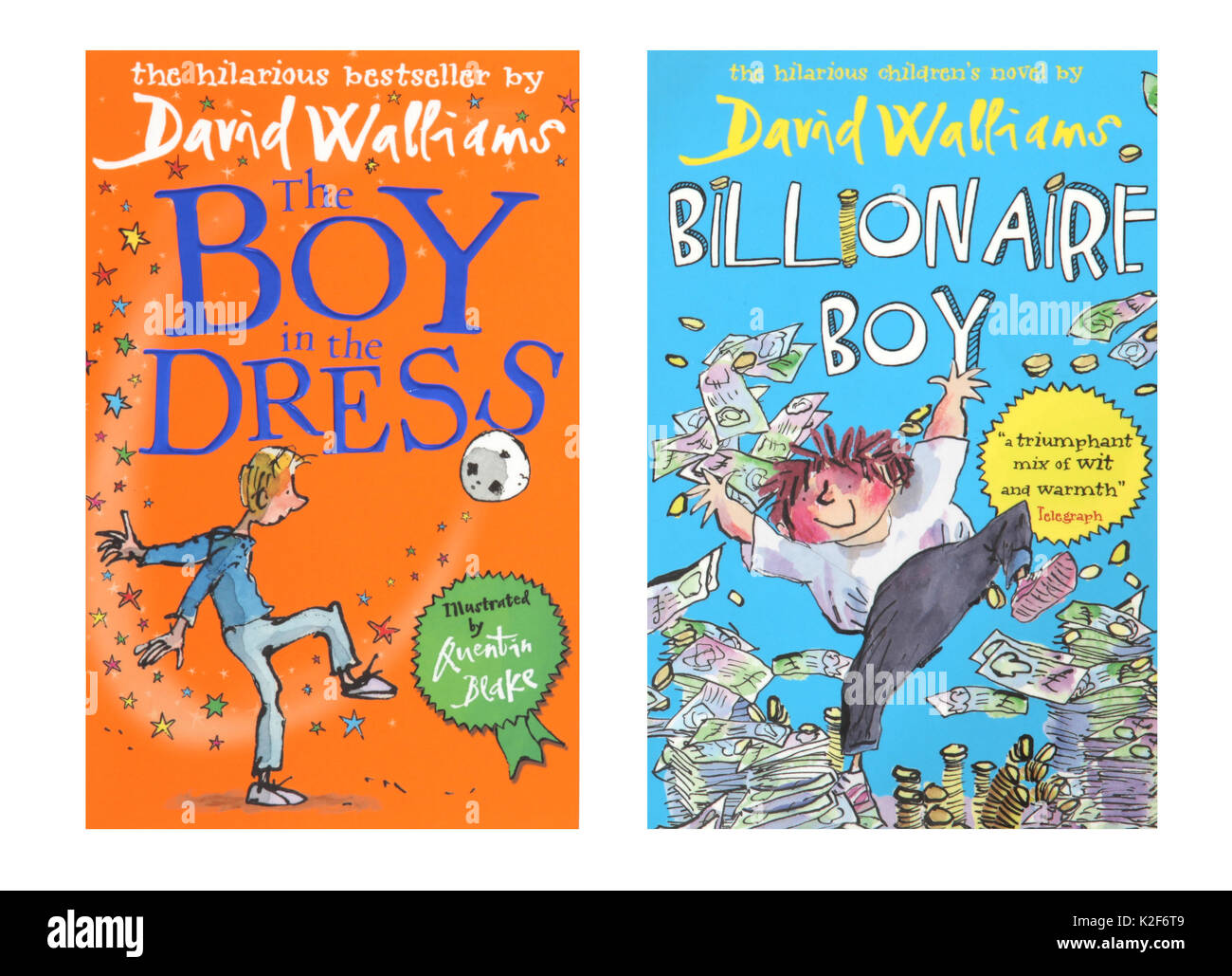 The Books The Boy in the Dress and Billionaire Boy by David Walliams Stock Photo