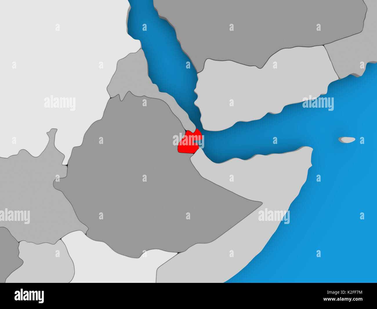 Djibouti In Red On Political Map 3D Illustration Stock Photo Alamy Djibouti In Red On Political Map 3d Illustration K2FF7M