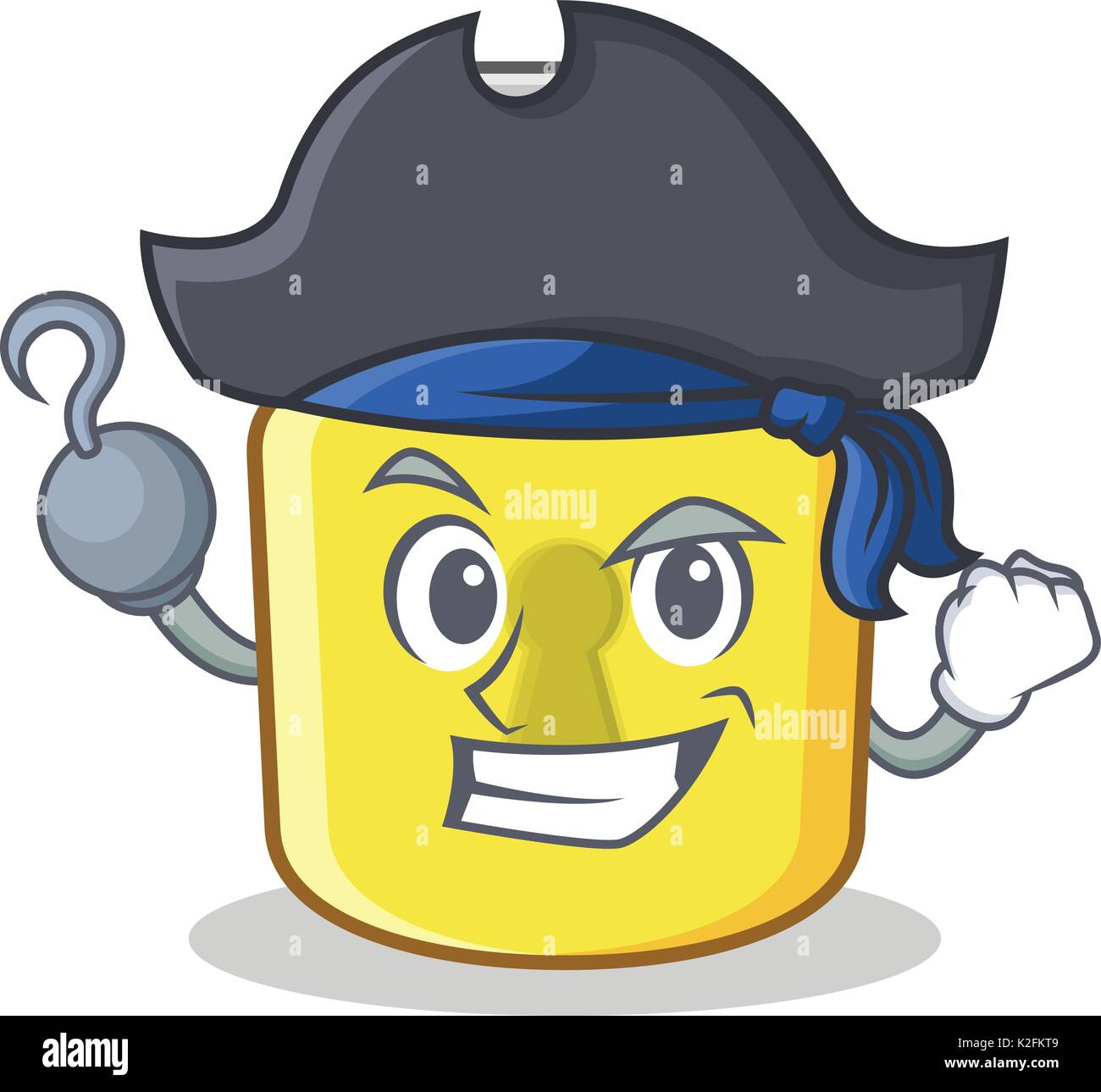 Pirate yellow lock character mascot Stock Vector