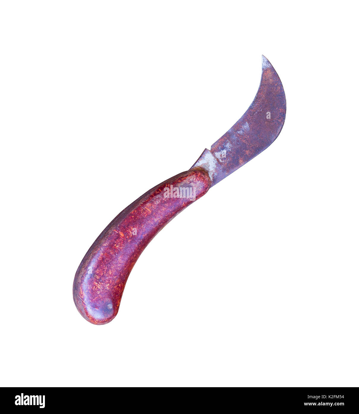 old pruning knife isolated on white background Stock Photo