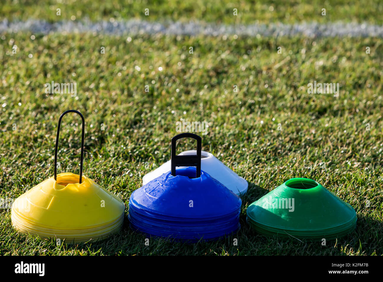 Soccer (football) training equipment Stock Photo Alamy