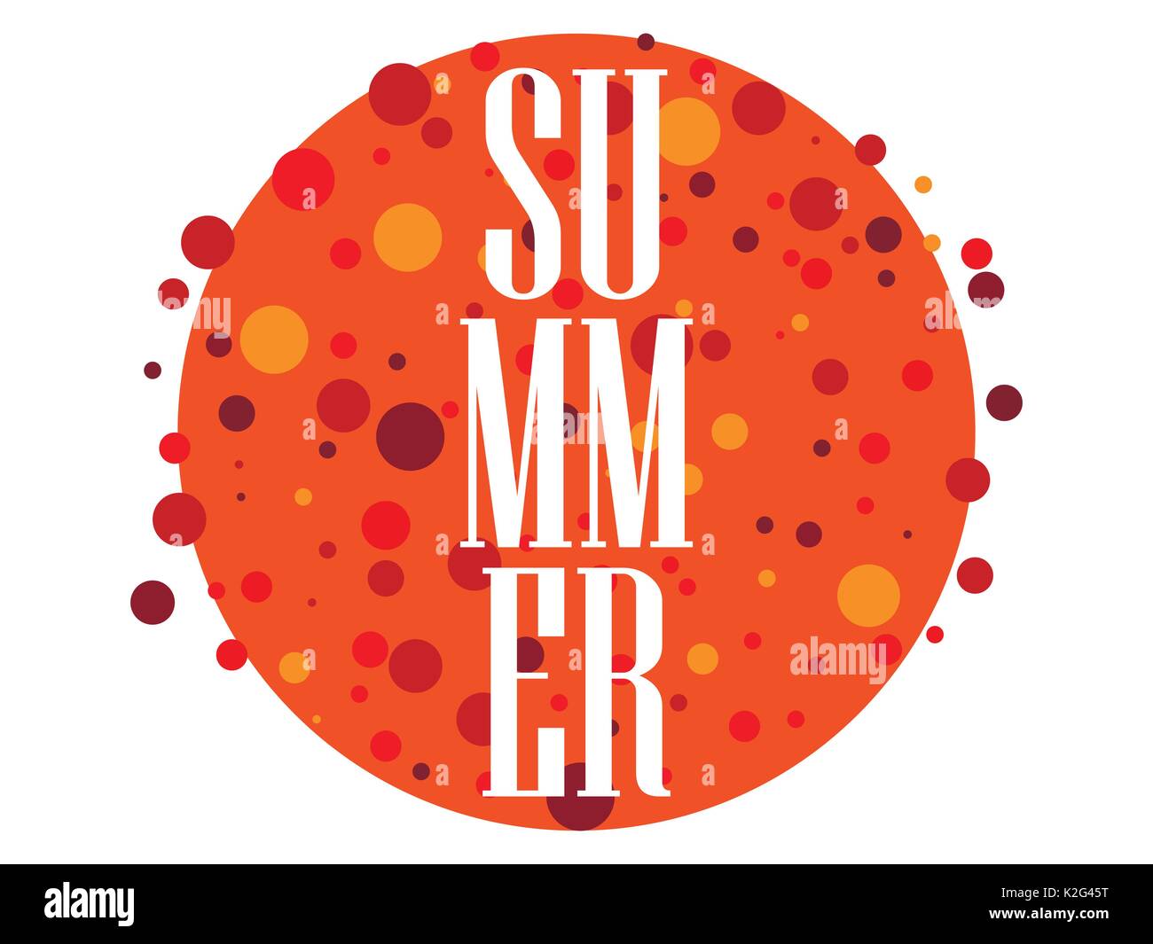 Summer, emblem with the sun. Vertical inscription. Vector illustration ...