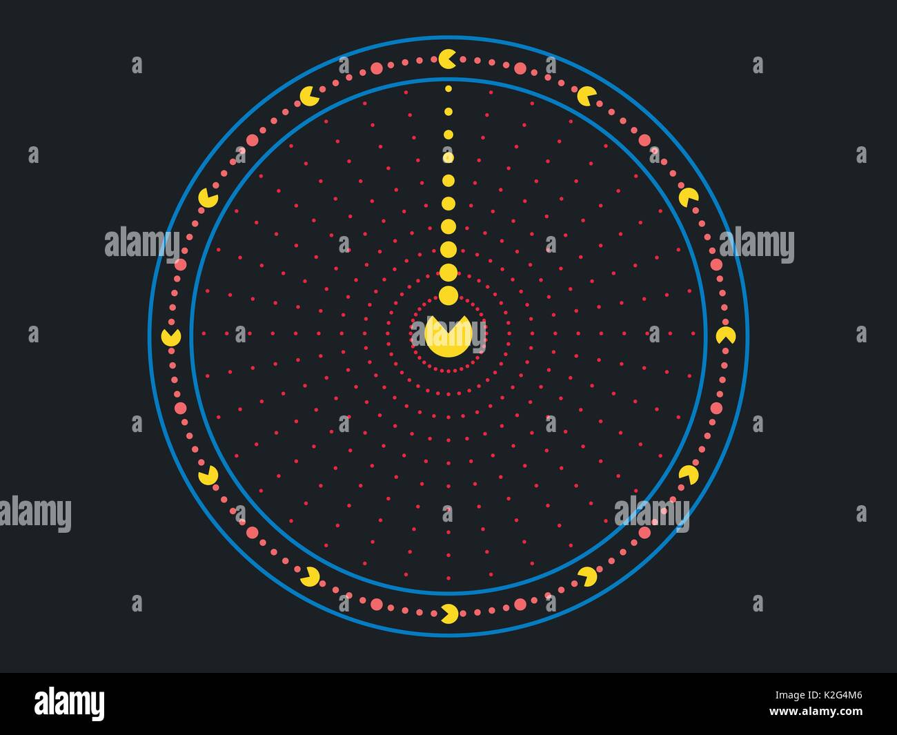Clock. Creative watches from points. Vector illustration Stock Vector
