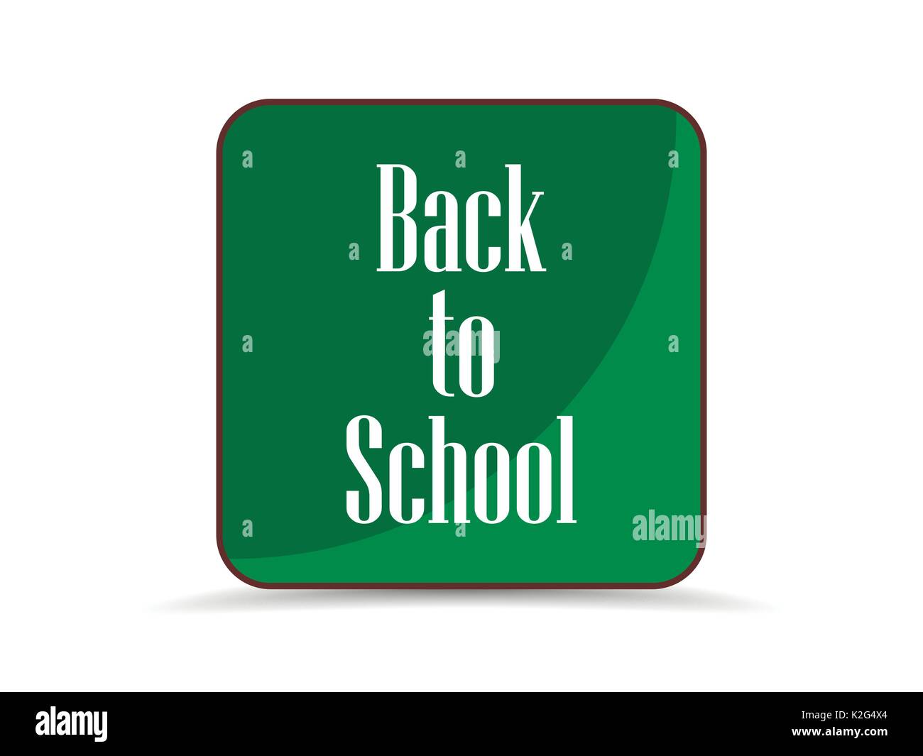 Back to school application icon, school board green. Vector illustration Stock Vector