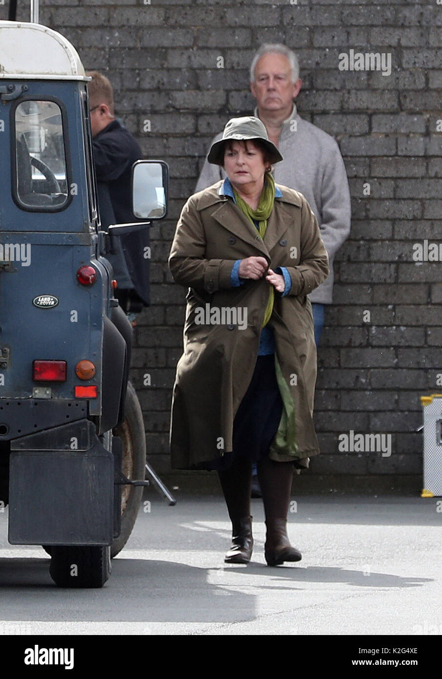 Actress Brenda Blethyn playing DCI Vera Stanhope during filming for the