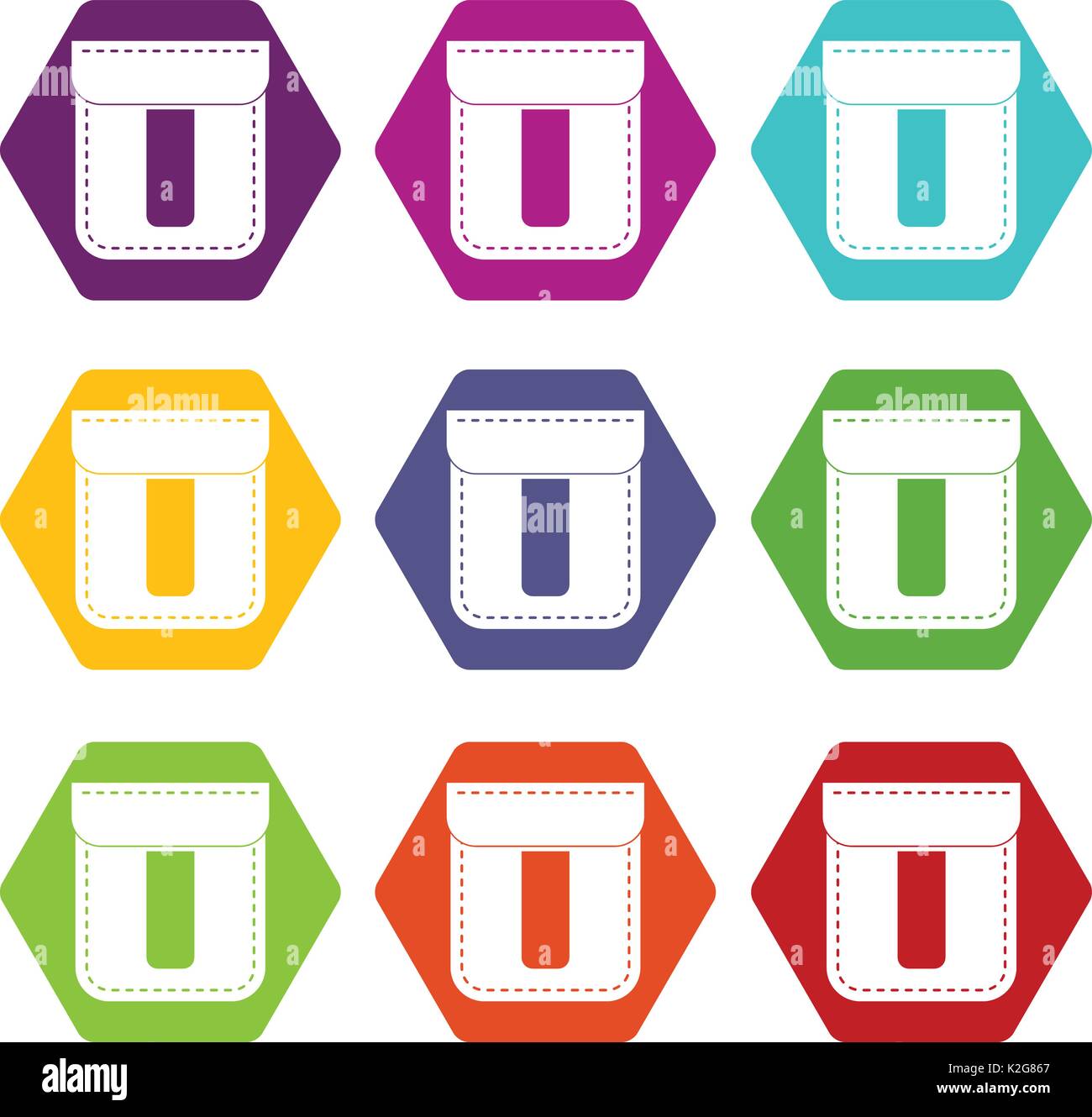 Black pocket icon set color hexahedron Stock Vector Image & Art - Alamy