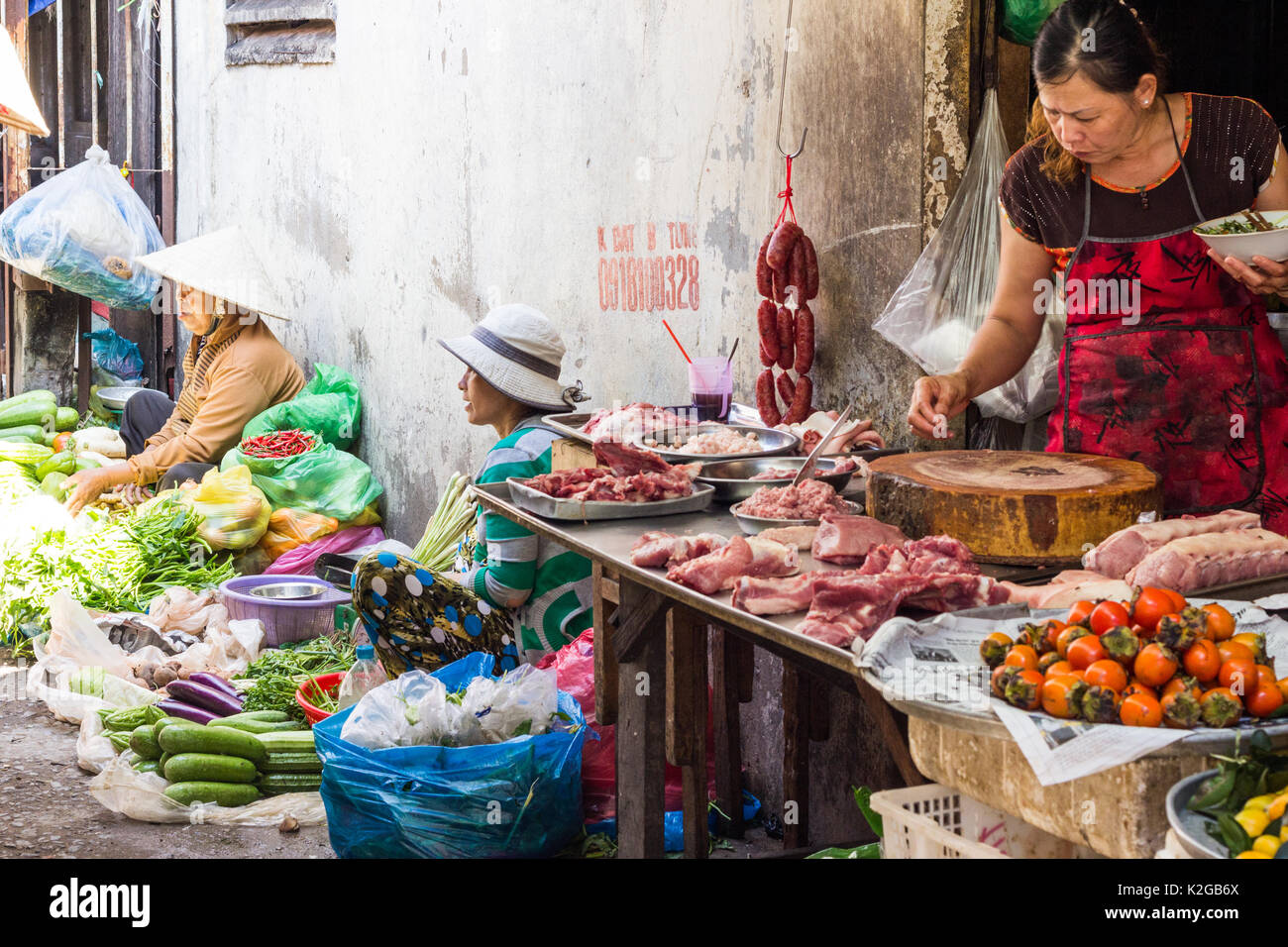 Women street market vendors, Ho Chi Minh City (Saigon), Vietnam Stock Photo