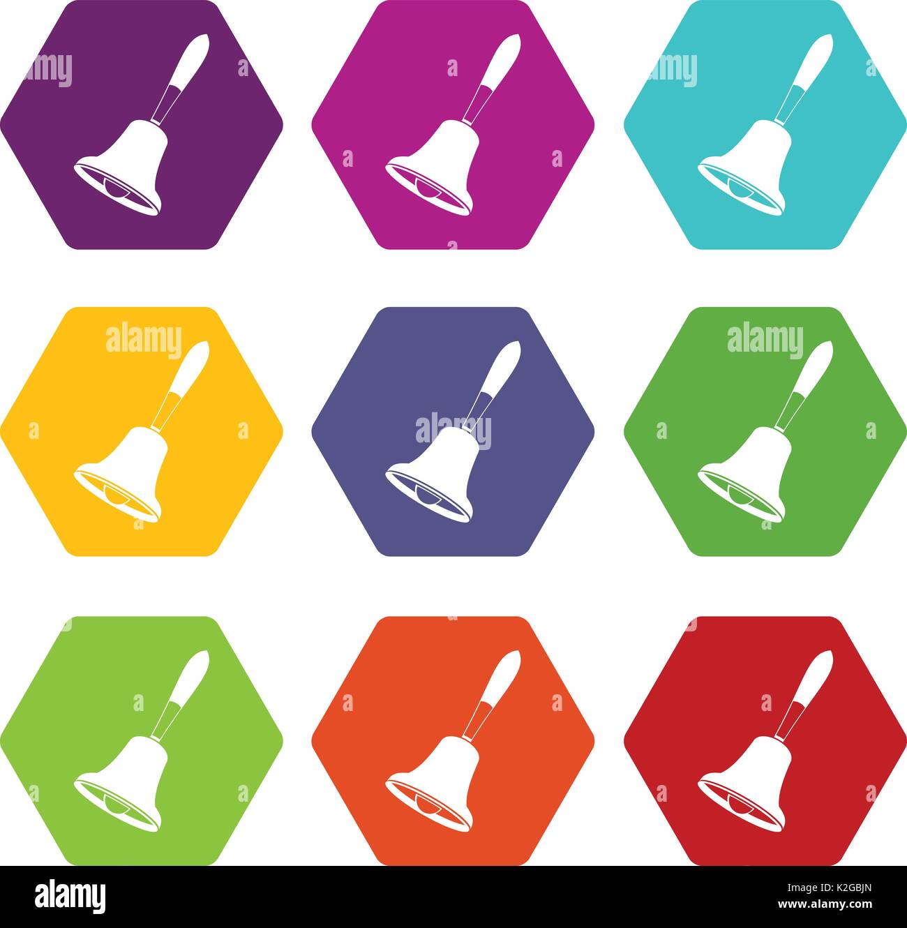 Bell icon set color hexahedron Stock Vector Image & Art - Alamy