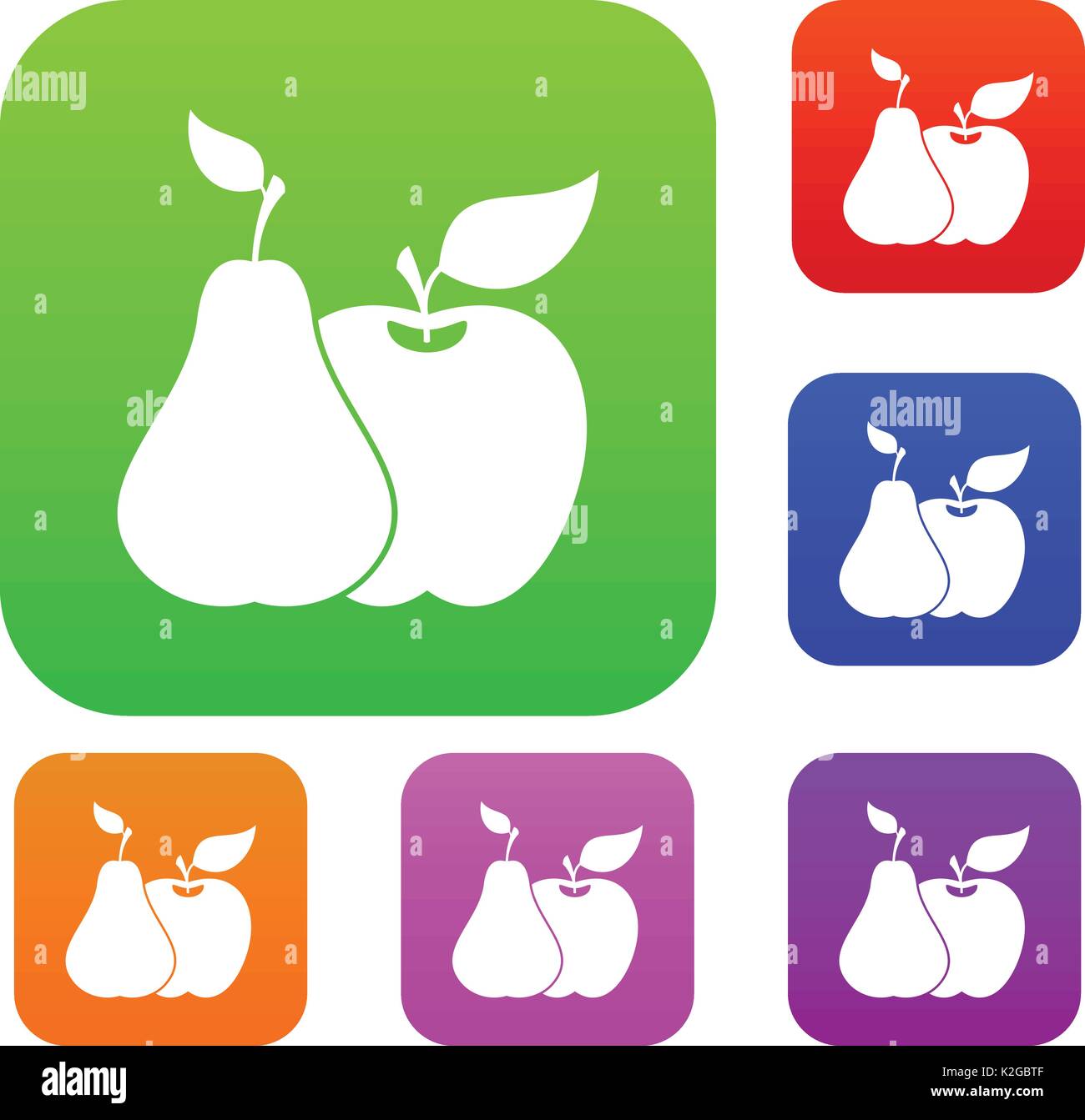 Apple and pear set collection Stock Vector Image & Art Alamy