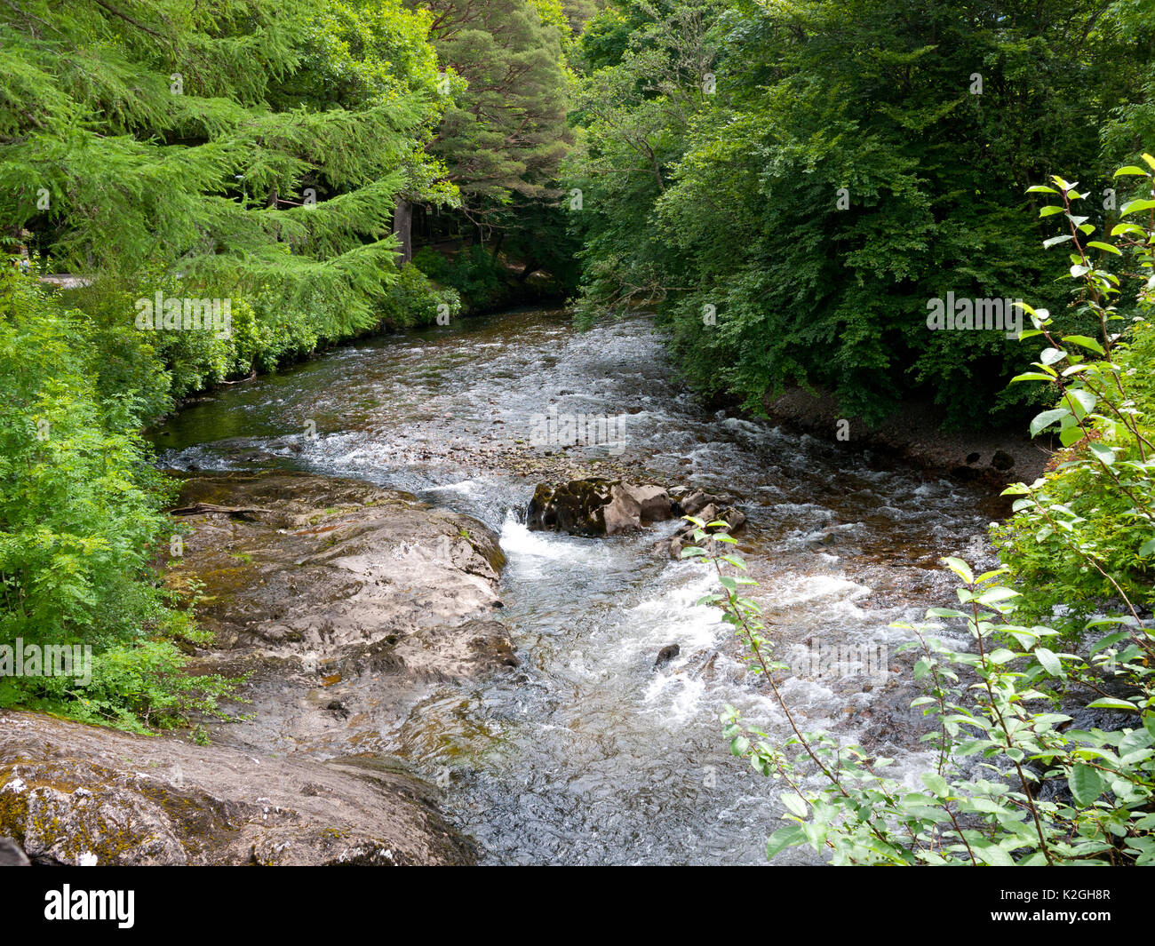 River Coe at Glencoe village, Scotland, UK. Stock Photo