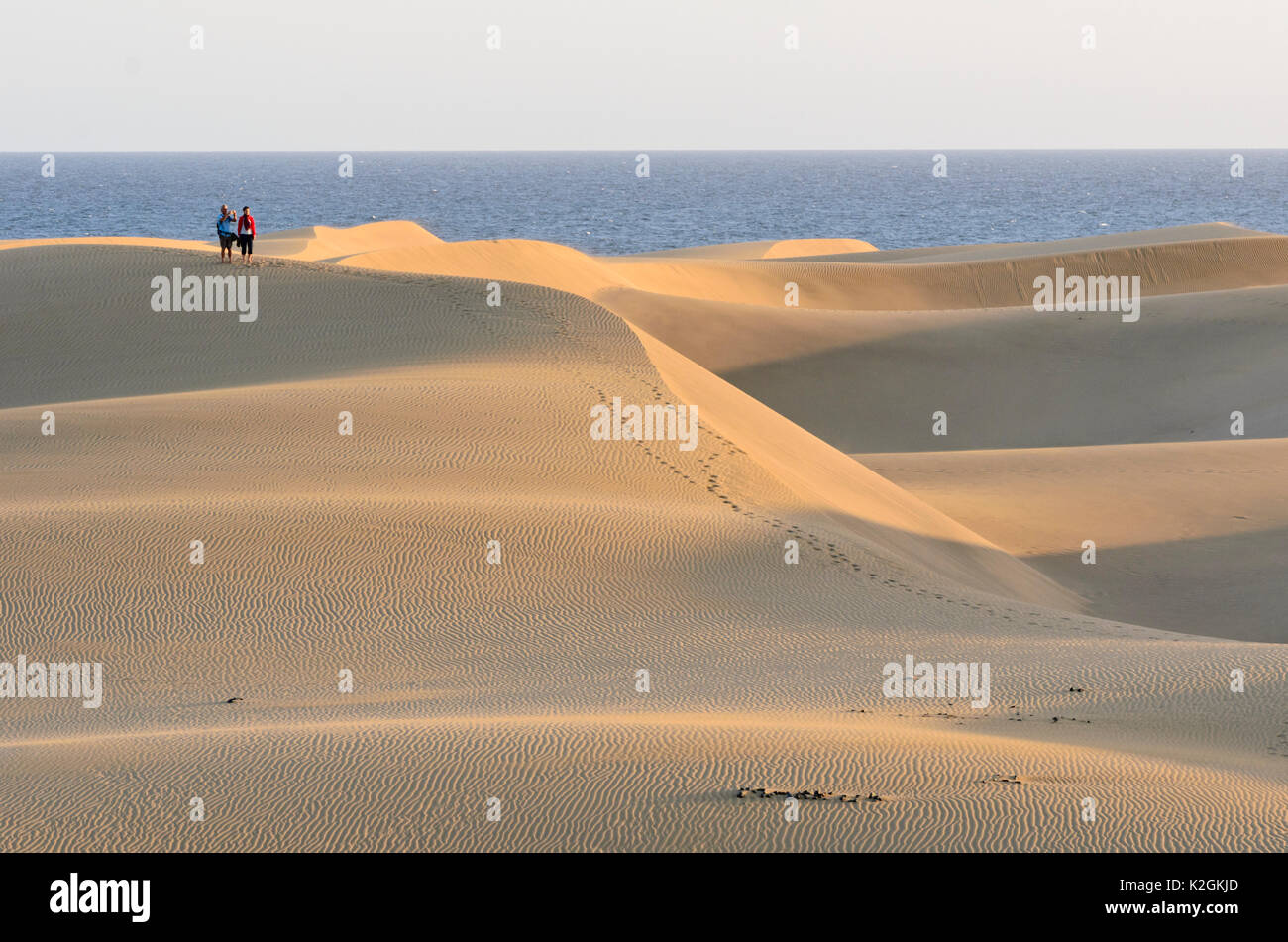 Shifting sand dunes, Maspalomas, Gran Canaria, Spain Stock Photo